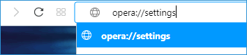 Ввод команды Opera